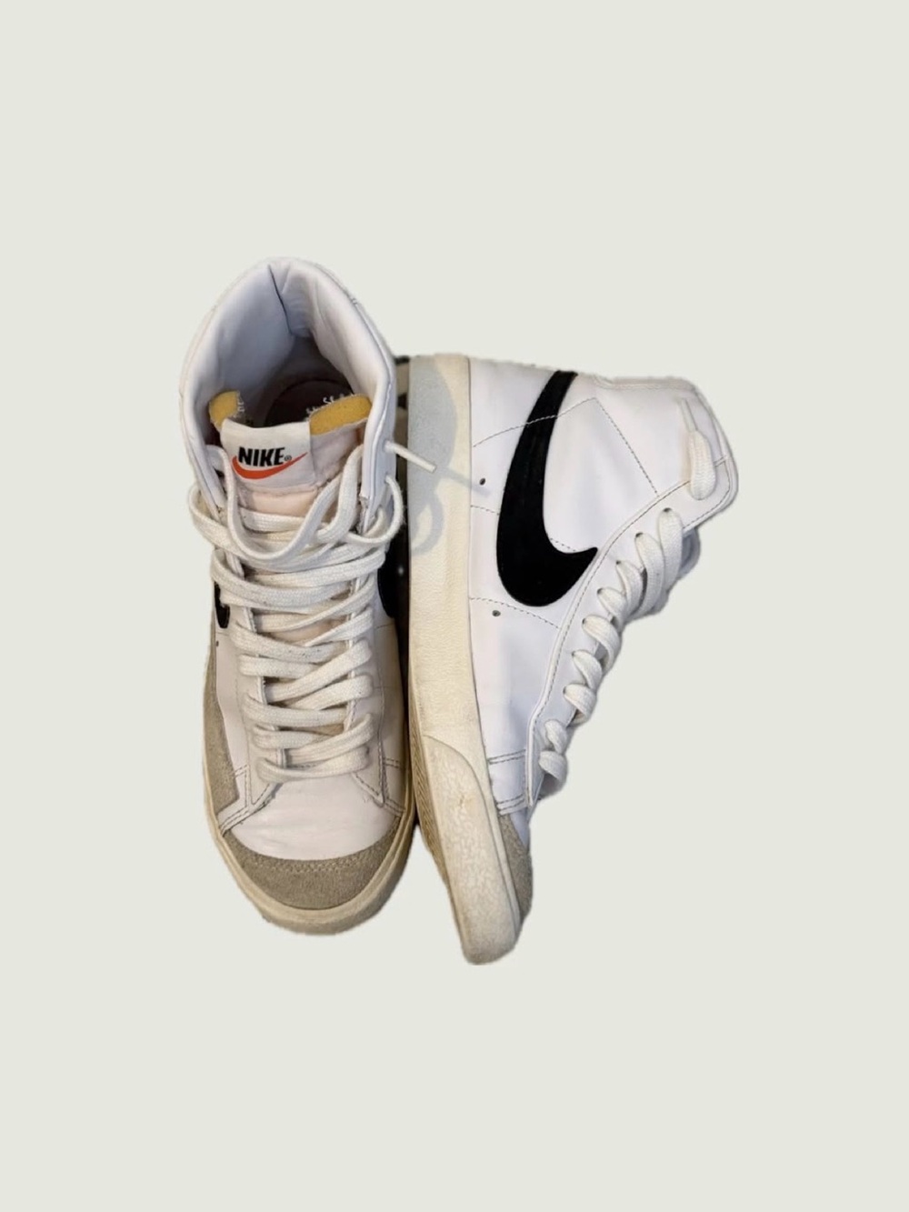 Nike White and Black High-Top Sneakers